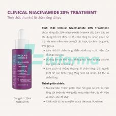 Tinh chất thu nhỏ lỗ chân lông Clinical Niacinamide 20% Treatment